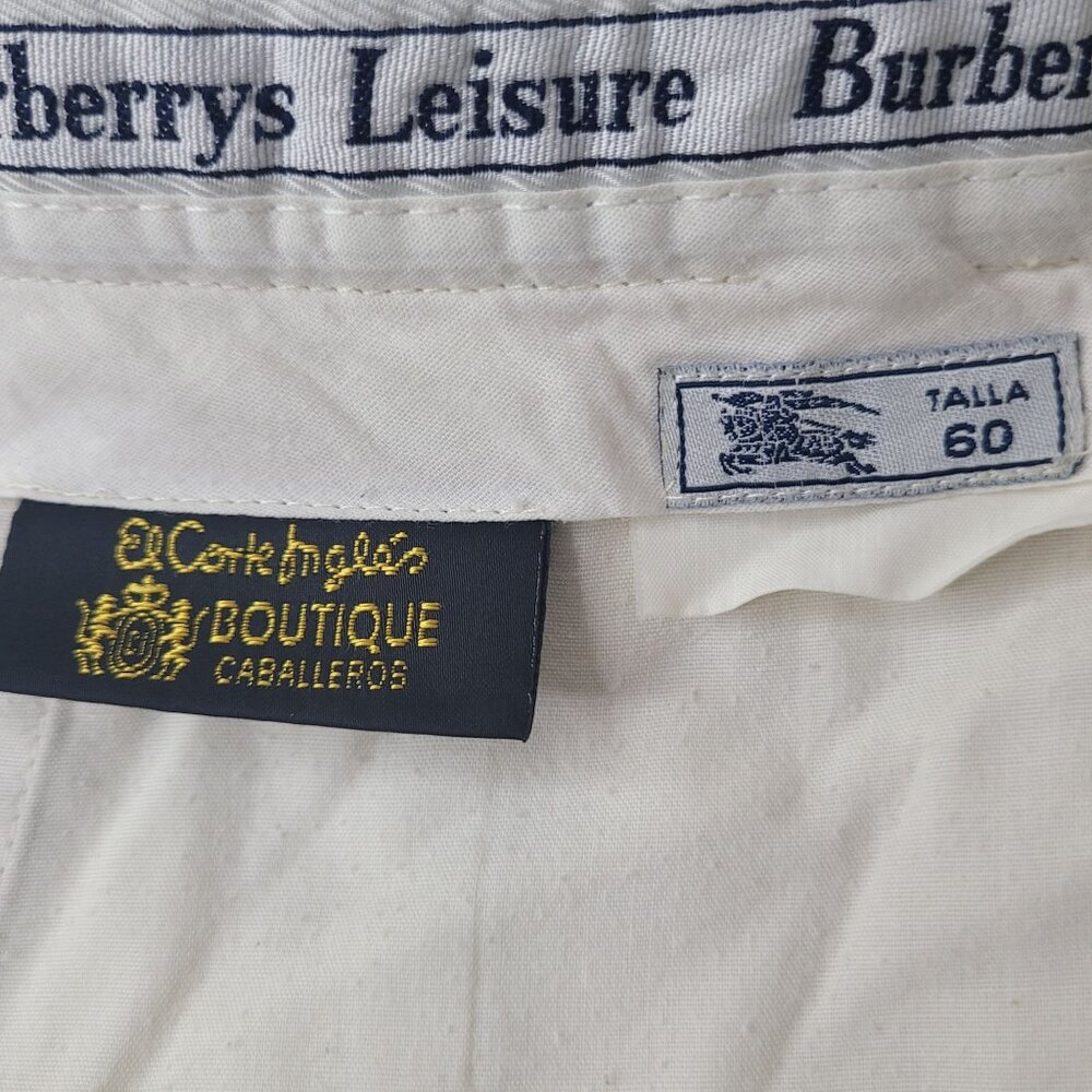 VTG Burberrys Leisure Men's Beige Pleated Chino Pants Talla 60 US Size 44x27 - Picture 11 of 11